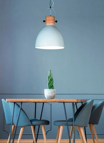 Colgante Estilo Nórdico De Chapa Y Madera Negro - Imagen 9
