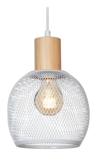 Colgante 1 Luz Osaka-s Metal/madera Apto Led Deco Moderno