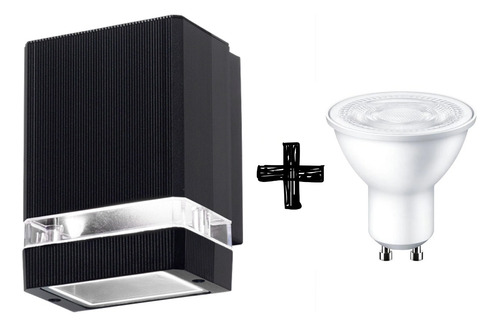Aplique Pared Exterior Aluminio Unidireccional Con Lampara