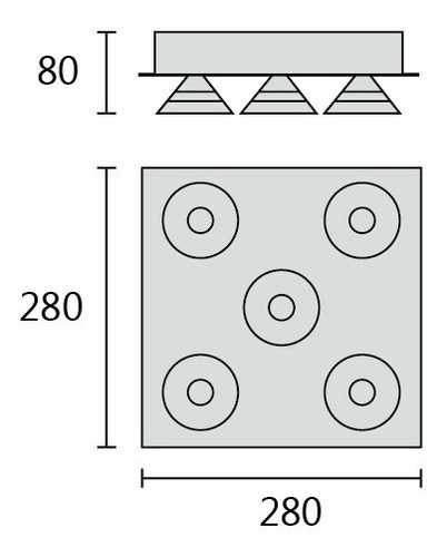Plafon Moderno 5 Luces Led Integrado Calido Modelo Trieste - Imagen 5