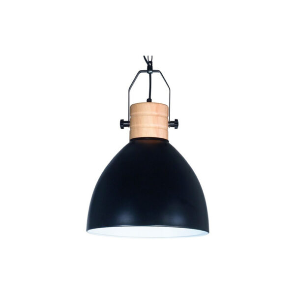 Colgante Estilo Nórdico De Chapa Y Madera Negro