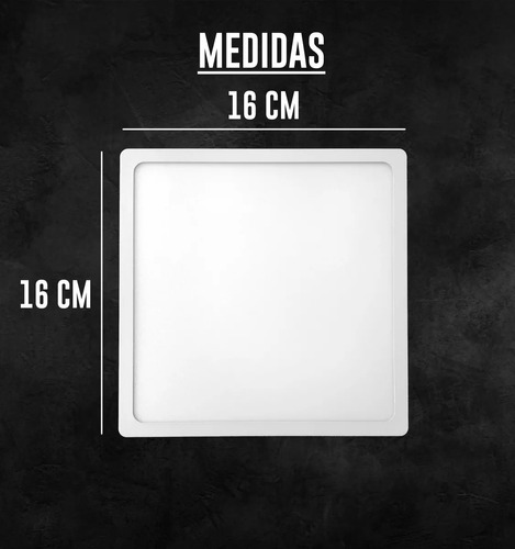 Pack X5 Panel Plafon Aplique Techo Led Cuadrado 12w Frio - Imagen 5