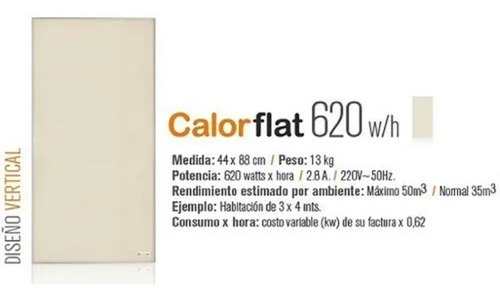 Panel Calefactor Calorflat 620w Vertical - Imagen 2