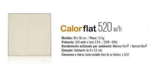 Panel Calefactor 520w 60x60 Calorflat Elegance - Imagen 2