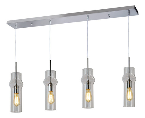 Lámpara Colgante 4 Luces Tulipa Vidrio Led Troya - Imagen 5