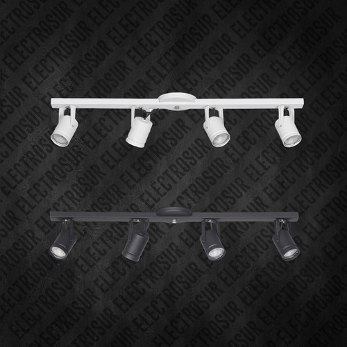 Aplique Riel Barral Techo Pared 4 Luces Spot Dicro Gu10 Led - Imagen 2