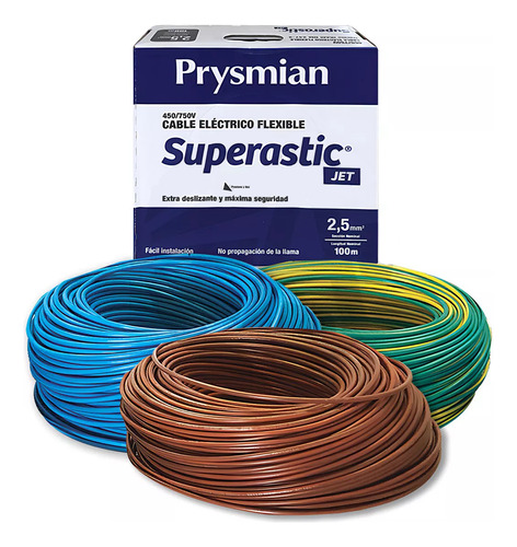 Pack 3 Rollos Cable Unipolar Prysmian Pirelli 2.5mm 300 Mts