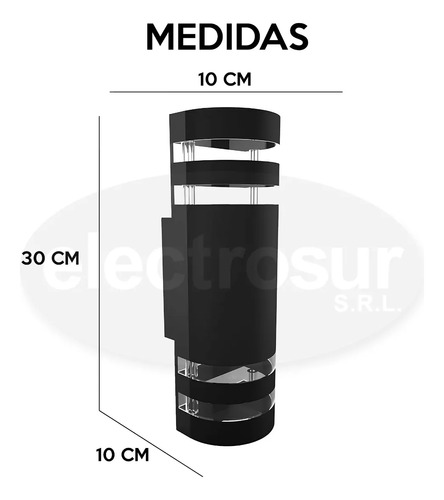 Lampara Aplique Pared Exterior Aluminio Bidireccional E27 - Imagen 6