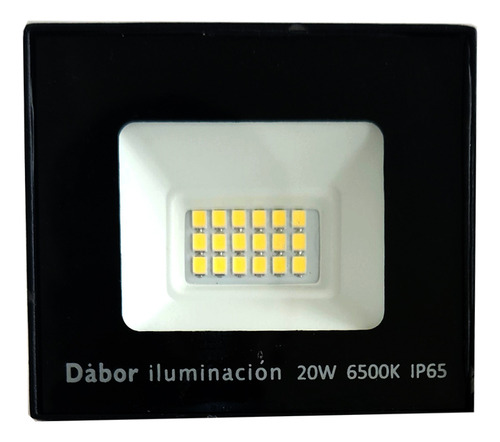 Reflector Led 20w Exterior Ip65 Luz Fría/cálida Dabor Negro Blanco Frío