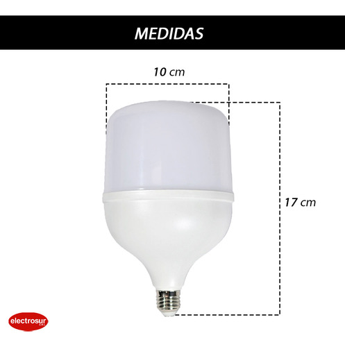 Lampara Galponera Led Industrial Alta Potencia 30w X10 Un. Blanco Frío - Imagen 4