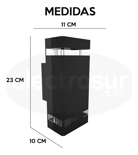 Lampara Aplique Pared Exterior Aluminio Bidireccional Gu10 - Imagen 16